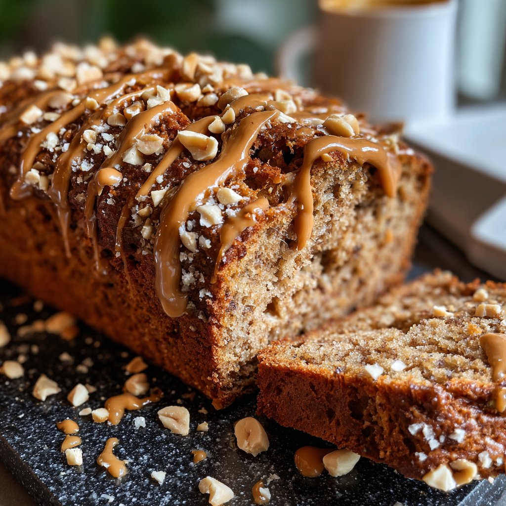 Bananenbrot mit Erdnussbutter