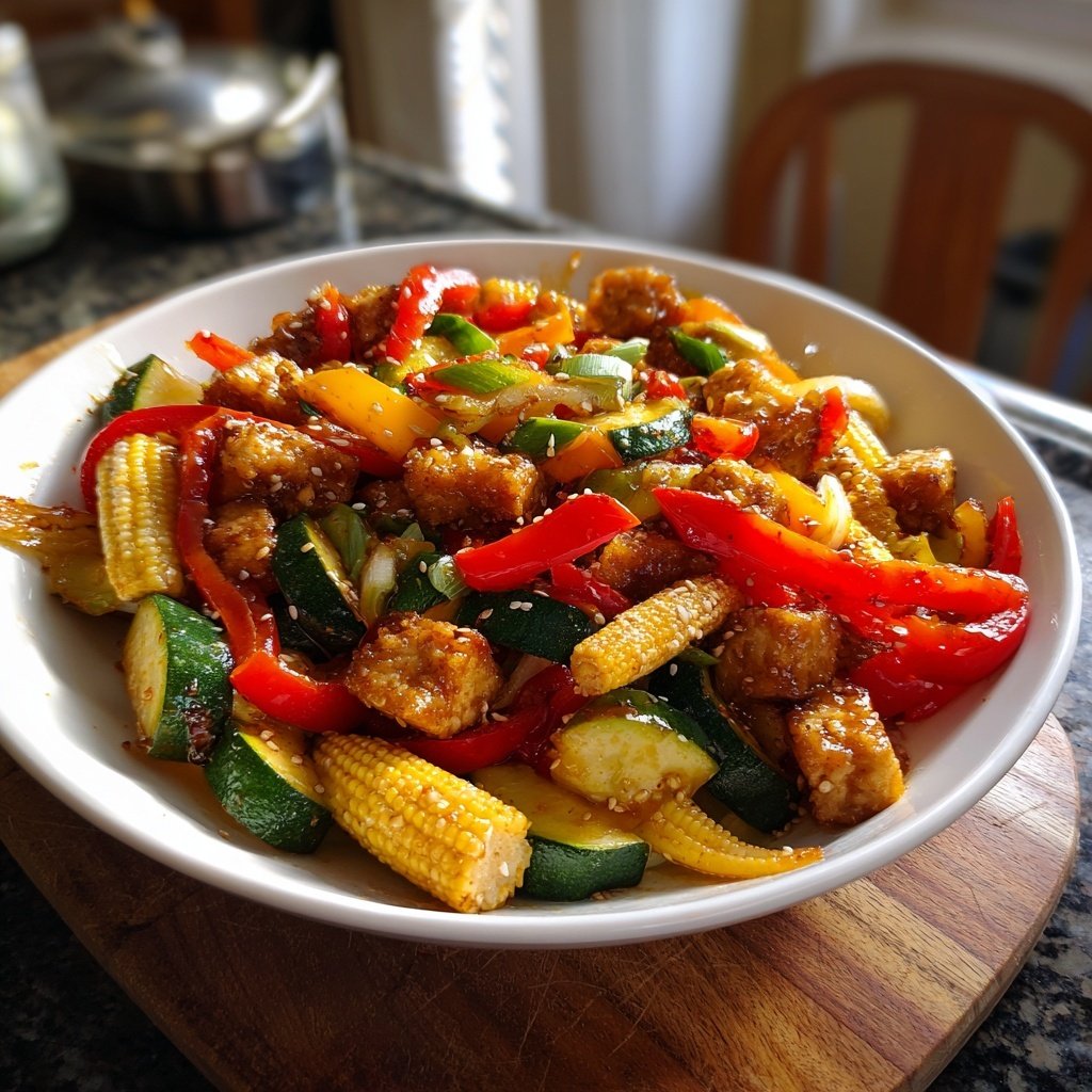 Kalorienarme Gemüsepfanne Mit Tofu