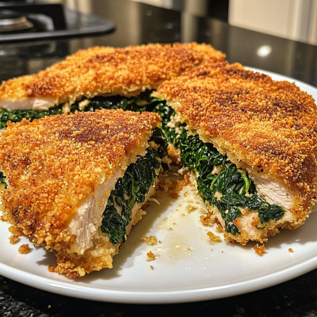 Hähnchenbrust mit Spinat