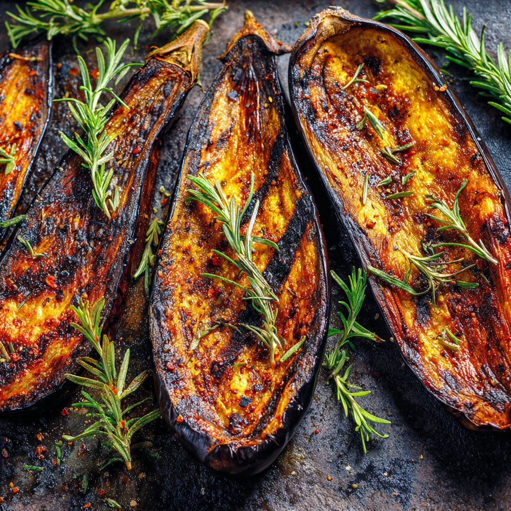 Auberginen aus dem Ofen mit Rosmarin