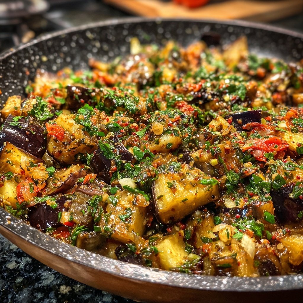 Auberginenpfanne aromatisch