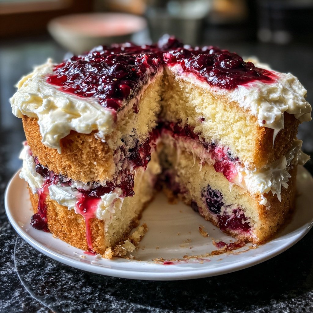 Geburtstagskuchen mit Fruchtfüllung