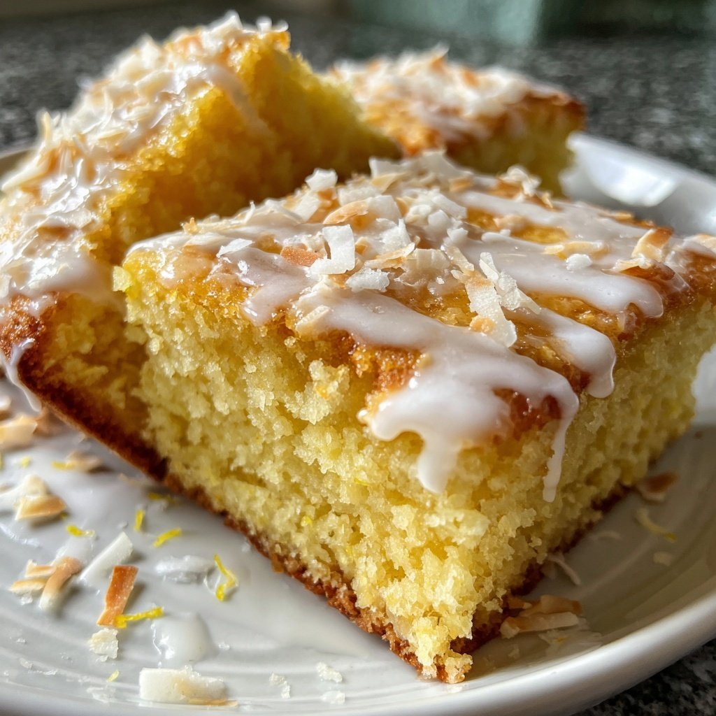 Zitronenkuchen mit Kokos