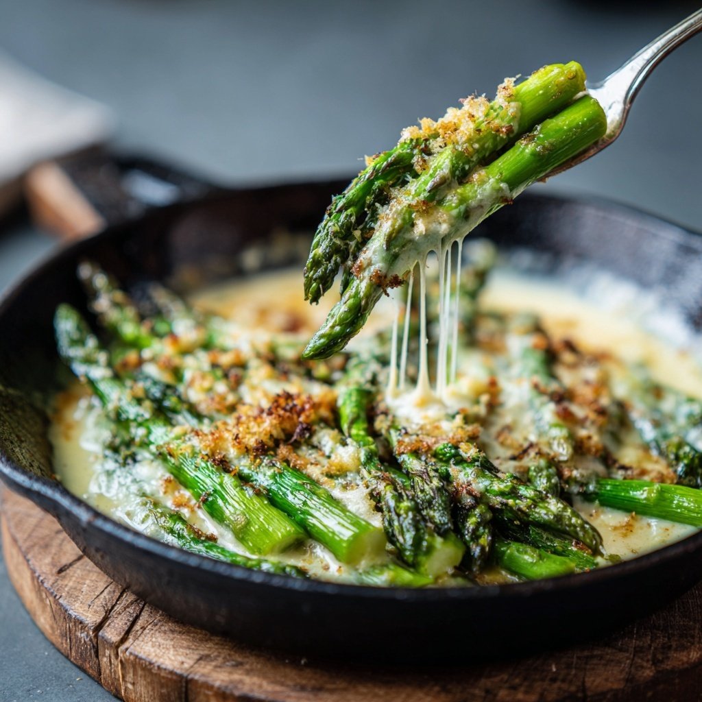 Grüner Spargel Pfanne Mit Parmesan